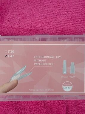 Clear Extension Nail Tips (F47) - Natural Clear